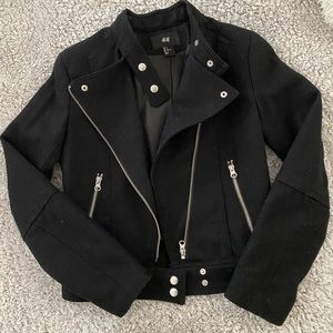 H&M Wool Bland Motorcycle Jacket Size 2